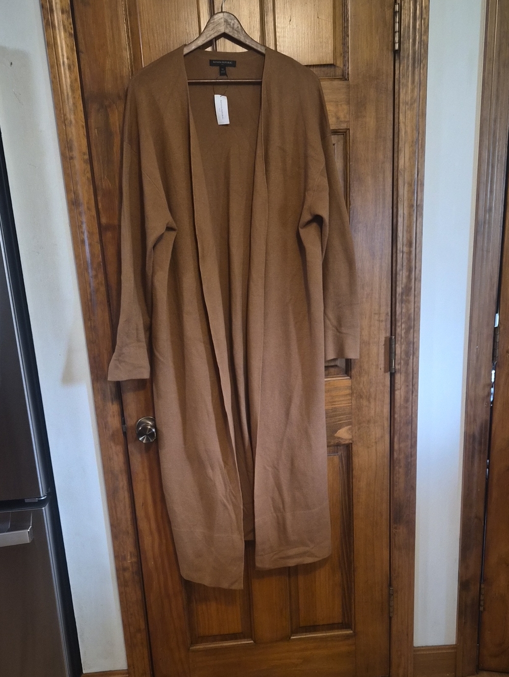 Banana Republic Long Open-Front Brown Coatigan